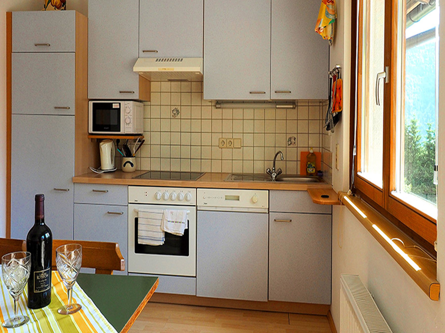 Kitchen of the apartment Enzian apartments Waldhof